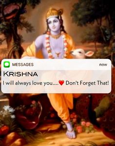 an image of lord krishna on his twitter account with the message i will always love you don't forget that