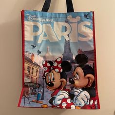 New With Tags, Never Used Purchased From Disneyland Paris Park Red Reusable Shopping Bag, Red Reusable Bag For Daily Use, Fun Red Bags For Daily Use, Fun Red Bags For Everyday Use, Fun Red Tote Bag, Red Recyclable Bags For Everyday Use, Fun Blue Tote Bag, Paris Park, Minnie Mouse Purse