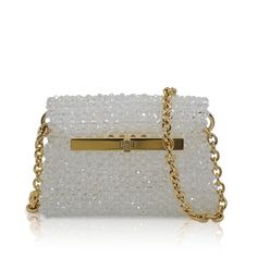 Maxi Roma - Lock - Palera Milano Crystals Beads, Crystal Bags, Classic Bags, Metal Hardware, Iphone Wallet, White Silver, Gold Hardware, Crystal Beads, Jewelry Accessories