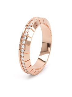 18kt recycled rose gold polished finish engraved detail pavé-set laboratory-grown diamonds totalling 0.5 carats D-F/VS diamond colour and clarity eternity band Normal everyday use and external agents may reduce the lustre of gemstones and gold surfaces. To maintain, use specific, non-abrasive products specially meant for cleaning jewellery. Diamond Ring Gold, Eternity Diamond Ring, Vs Diamond, Demi Fine Jewelry, Eternity Ring Diamond, Gold Polish, Fine Rings, Fine Earrings, Gold Diamond Rings