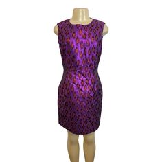 Embrace Your Wild Side With This French Connection Women's Purple Leopard Print Sleeveless Dress In Size 8. Crafted From Polyamidenylon, Polyester, And Metallized Fibers, This Dress Offers A Vibrant Metallic Animal Print Finish. It Is Brand New With Tags. Please Refer To The Pictures For Details. Measurements Are Shown In The Last Image. French Connection Brand Size 8 Purple Leopard Print Sleeveless Style Metallic Fabric Finish Material: Polyamidenylon, Polyester, Metallized Fibers New With Tags Purple Sleeveless Lined Dress, Sleeveless Bodycon Mini Dress In Purple, Sleeveless Bodycon Purple Mini Dress, Black Lace Cocktail Dress, Purple Leopard Print, French Connection Dress, Purple Leopard, White Halter Maxi Dress, Poplin Dress