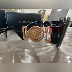 100% Authentic Versace Medusa Sunglasses. Worn Once. No Scratches. Versace Ve4424u Frame Color: Gb1/87 Black Lens Color: Dark Grey Polarized Lens: No Lens Material: Plastic Prescription Capable: Yes Frame Shape: Irregular Frame Material: Plastic Frame Type: Full Rim Gender: Women's Lens Width: 56 Bridge Width: 18 Arm Length: 145 Lens Height: 45 Versace Medusa Sunglasses, Medusa Sunglasses, Versace Accessories, Colored Sunglasses, Sunglasses Accessories, Dark Grey, Versace, Bridge, Women Accessories