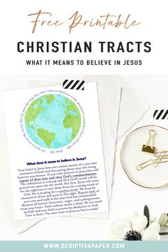 a paper with the words free printable christian tracts on it