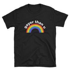 Show everyone that you're the gayest mofo on the block with this cheeky gay pride shirt. Printed on a 100% cotton unisex black tee. Pride Designs, Pride Accessories, Lesbian Shirt, Queer Shirt, Lesbian Shirts, Gay Pride Gifts, Gay Shirts, Gay Pride Shirts, Lgbt Shirts