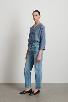 Louis High Slim Tate Vintage Modern Relaxed Fit Cropped Jeans For Workwear, Modern Cropped Jeans With Relaxed Fit For Work, Modern Relaxed Fit Cropped Jeans, Light Wash Flare Jeans For Work, Denim Blue Cropped Jeans With Straight Hem For Work, Modern Cropped Jeans With Relaxed Fit And Tapered Leg, Classic Cropped Jeans With Straight Hem For Spring, Workwear Cropped Straight Fit Rigid Denim Jeans, Straight Fit Rigid Denim Cropped Jeans For Work