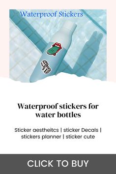 the waterproof stickers for water bottles are available in various sizes and colors, along with