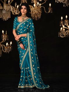 Introducing an exquisite addition to your festive wardrobe: the sky-blue tissue silk saree with intricate sequin work, delicate embroidery, and playful tassels on the pallu. This saree, paired with a matching silk blouse material adorned with elegant thread embroidery, promises to elevate your style quotient for any special occasion.
The 5.50-meter length of the saree ensures that you have ample fabric to drape it in a style that suits your preference, while the unstitched blouse material offers Green Nauvari Saree, Nauvari Saree Blouse, Saree Blouse Design, Nauvari Saree, Blue Weave, Satin Saree, Party Kleidung, Casual Saree, Art Silk Sarees