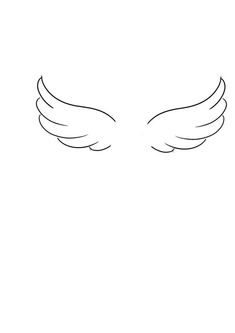 the outline of an angel's wings on a white background