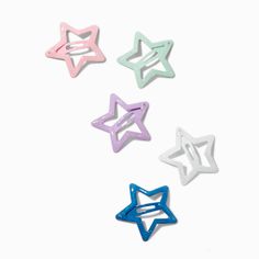 Claire's Club Starry Cut-Out Snap Hair Clips - 5 Pack Dream Accessories, Snap Hair Clips, Piercing Kit, Toy Bags, Fashionable Jewelry, Snap Clips, Star Shape, 14kt Gold, Diamond Studs