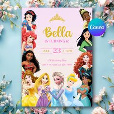 a birthday party with princesses and flowers