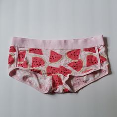 Has A Wide Elastic Logo Band, The Panty Is A Cotton Material Beside The Band. Has A Super Cute Design With The Watermelon Never Worn, Smoke Free Item. Playful Stretch Loungewear Shorts, Pink Pajama Shorts For Sleepovers, Playful Pink Pajama Shorts, Playful Pink Pajama Shorts For Pajama Party, Pink Casual Boxer Briefs For Loungewear, Casual Pink Boxer Briefs For Loungewear, Pink Summer Pajama Shorts For Pajama Party, Summer Pink Pajama Shorts For Pajama Party, Pink Cotton Shorts For Sleepover