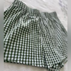 Green And White Checked Boxer Shorts - Never Worn, Machine Washable, Boxer Style. White Summer Shorts For Picnic, Plaid Boxers, Boxers Women, Checkered Shorts, Boxer Shorts, Green Plaid, Green And White, High Waist, Forest