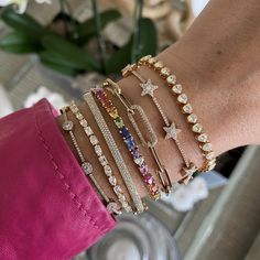 Multi Round Tennis Bracelet MATERIALS Available in 14k Yellow Gold, 14k White Gold, and 14k Rose Gold. DETAILS Carat: 0.87Weight: 3.63Number of Diamonds: 181 *If required, please allow 4-7 weeks for delivery. Rush options may be available please contact hello@alevjewelry.com Colored Sapphires, Pave Bangle, Bracelet Size Chart, Fine Gold Jewelry, Luxury Bracelet, Gold Chain Jewelry, Sapphire Bracelet, Accessories Handmade, Statement Bracelet