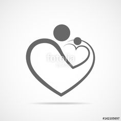 a heart with a person holding a baby in it