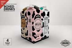 the milk carton is designed to look like an animal print