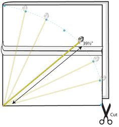 the diagram shows how to cut an object in half with scissors and threading needles