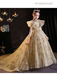 Find Childrens Girls Elegant Formal Gold Embroidery Beaded Pageant Dress Gown 2-12 on eBay in the category Clothing, Shoes & Accessories>Kids>Girls>Girls' Clothing (Sizes 4 & Up)>Dresses. Long Frocks For Girls, Party Wedding Dress, Long Frock Designs, Pageant Gown, Gown Princess, Wedding Dress Sequin, Kids Party Dresses, Kids Gown, Long Frocks