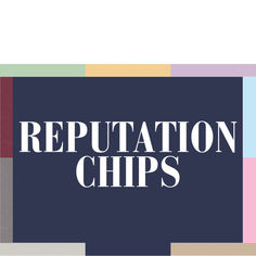 the words repuptation chips are in white letters on a multicolored background