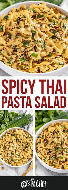 this spicy thai pasta salad is the perfect side dish for any meal