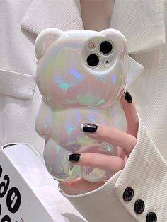 3D Holographic Bear iPhone Case Holographic Displays, Bear Phone Case, Casing Iphone, Aesthetic Phone Case, 3d Laser, Print Phone Case, Bear Design, Bear Cartoon