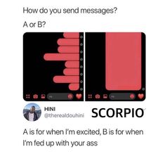 the text reads, how do you send messages? or b? scopio