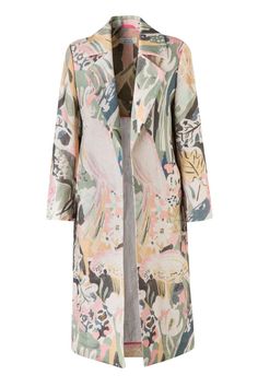 CANTO ROSE Trench — Maison Alma Ankara Kimono, Garment Fabric, All White Outfit, No Waste, Costa Brava, Pierre Frey, Print Coat, Printed Linen, Swag Outfits