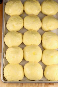 doughnuts in a pan ready to go into the oven