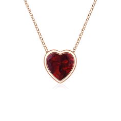 This garnet solitaire pendant will steal your heart with its intense red splendor. It is designed in 14K Solid Gold with a heart-shaped garnet secured in a bezel setting. Birthstone for the month of January and traditional gemstone gift for 2nd, 15th & 29th wedding anniversaries. All our items are packaged with care in appealing boxes with plush interiors. 18 Inch 14K Solid Gold Chain Included with Pendant. Features 0.25 Carat Garnet. Free Certificate of Authenticity. Extended Holiday Returns: I 2nd Wedding Anniversary, Solitaire Setting, Garnet Pendant, Heart Gemstone, Solitaire Pendant, Garnet Gemstone, Fine Jewellery Necklace, Bezel Setting, Gemstone Pendant