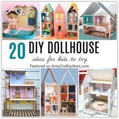 20 diy dollhouse ideas for kids to try featured in an arty crafty mom's book