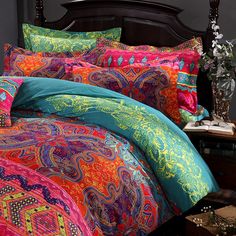 PRICES MAY VARY. 【What you Get】 1 Zipper Duvet Cover 106 x 92 inches, 2 Pillowcases (Shams)20x36 Inches. NO COMFORTER INSERT, NO FITTED SHEET, NO FLAT SHEET. 【Important note】 Since the bohemian bedding is positioning pattern design, the pillowshams are randomly made from the whole fabric. We guarantee the material is the same as the duvet cover. 【High Quality Brushed Cotton 600 TC】Which soft than any cotton fabric, it's thicker than usual fabric，Durable can be use for many years anti-fade. Breat Princess Bedding Set, Bohemian Bedding Sets, Mandala Duvet Cover, Zipper Bedding, Boho Duvet Cover, Boho Duvet, 3d Bedding Sets, Dorm Room Bedding, Comforter Bedding