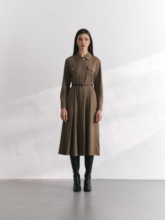 Composition : Outshell: 60%Cotton, 40%PolyesterColor : Brown_55, Brown_66Country of Origin : China Belt Dress, Belted Dress, Jumpsuit Dress, Dress Outfits, Composition, Jumpsuit, China, The Originals, Clothes For Women