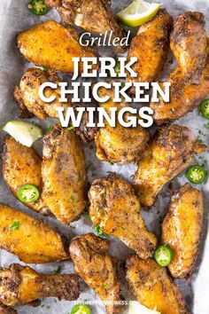 grilled terk chicken wings with jalapenos on the side