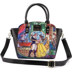 Faux Leather Hand Wipe Clean. Imported. Measures 13-Inches Wide X 10-Inches Tall X 3 1/2-Inches Deep Show Off Your Disney Fandom With This Beauty And The Beast Princess Castle Series Crossbody Purse! It Is Made Of Faux Leather And Features A Top Zippered Closure, Handles, Adjustable Straps, Matching Themed Lining, Applique, Gold Hardware, And Printed Details. Belle Reading, Disney Princess Castle, Beast's Castle, Castle Series, Beauty And The Beast Belle, Loungefly Bag, Princess Castle, Disney Beauty And The Beast, Loungefly Disney