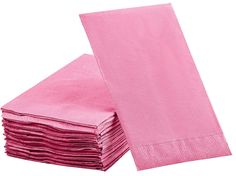 pink napkins stacked on top of each other