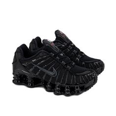 Nike Shox Black, Nike Shox Tl Outfit, Full Black Shoes, Nike Black Shoes, Nike Shocks, Nike Shoes Black, Shox Nike, Nike Shox Tl, Nike Shox Shoes