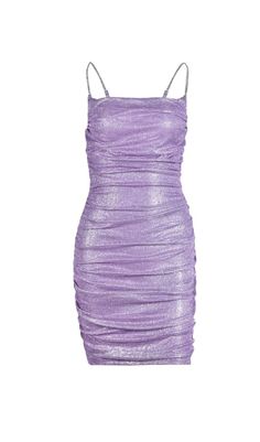 "Add some sparkle to your wardrobe with our Purple Sparkle Mini Dress. Made with high-quality materials, this dress will make you stand out at any special occasion. Its vibrant color and eye-catching design are sure to turn heads. Stay stylish and confident in this must-have addition to your closet. Speciality Size:Standard Shape:Bodycon Dress Length:Mini Dress Patterns & Prints:sequin Detail:strap、ruched Colour may vary due to lighting on images. The product images (without model) are closest t Bodycon Dress Elegant, Sparkle Mini Dress, Nightclub Party, Purple Sparkle, Ruched Bodycon Dress, Diamond Chain, Elegant Party, Mermaid Fashion, Dress Elegant