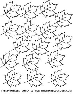 a bunch of leaves with the words free printable templates from this tiny house