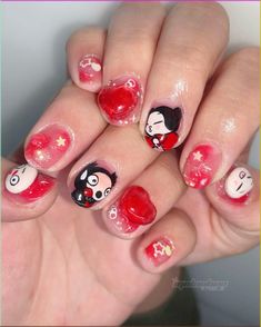 Manicure Ideas Pink, Nostalgic Nails, Nail Art Cartoon Characters, Ombre Nails At Home, Valentines Day Nails Heart, Pink Nails Heart, Nails Bubble, Structured Gel Manicure