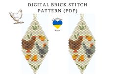 two cross stitch earrings with the words digital brick stitch pattern pdf