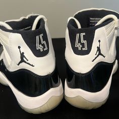 Jordan 11 Retro Concord Size 8m Very Good Condition, No Box Minor Blemish On Left Inner Midsole And Right Outer Midsole Towards Front (See Pics) Minor Fraying On Tongues (See Pics) White Jordan Casual Shoes With Air Cushioning, White High-top Custom Sneakers With Air Cushioning, Casual White Jordan Shoes With Air Cushioning, Sporty Jordan Shoes With Branded Heel Counter, White Low-top Basketball Shoes With Branded Heel Counter, Casual Jordan Shoes For Sports With Branded Heel Counter, Casual Jordan Shoes For Sports With Branded Heel, White Sole High-top Jordan Shoes With Branded Heel Counter, Shoes Jordan