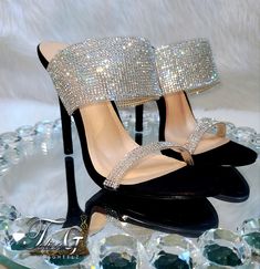 The Midnight Diamond heels are all you need for an outfit. They are black mule heels created with clear crystals rhinestones. The pics you see here does not do the actual shoes justice. 4 inch heels Heels run small. Please order ½ or 1 size larger. Processing takes 3 days to create and 3-4 days for shipping (depending on your location) Black Mules Heels, Diamond Shoes, Diamond Heels, Black Mule, Mule Heels, Triangle Diamond, Crystal Heels, Beautiful Heels, Clear Heels