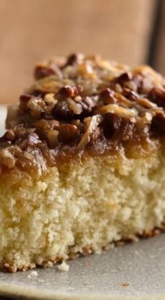 a piece of cake sitting on top of a plate