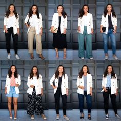 10 Chic White Blazer Outfits For Every Occasion | Ways Of Style White Blazer Teacher Outfit, White Blazer Outfit Dressy Work, Business Casual Outfits White Blazer, Business Casual White Blazer, Jeans With White Blazer Outfit, Women White Blazer Outfit, White Boyfriend Blazer Outfit, Plus Size White Blazer Outfits, White Blazer With Jeans Outfit