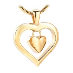 You can carry the remains of that person you love very close to your heart and wherever you are, show your love for that loved one. Do it with this beautiful Heart Charm Cremation Pendant that is made of high quality Stainless Steel that contains a small heart inside a larger heart. In order to fill this cremation pendant with cremains, it is necessary to open a hidden screw that is at the base of the heart. Accepts a small amount of ashes. We recommend putting a dab of glue on the screw to ensu Heart Shaped Locket Necklace For Memorial, Keepsake Double Heart Necklace With Heart Charm, Keepsake Double Heart Jewelry With Heart Beads, Keepsake Double Heart Charm Necklace, Double Heart Keepsake Jewelry For Valentine's, Double Heart Necklace For Mother's Day Memorial, Valentine's Day Double Heart Keepsake Jewelry, Valentine's Day Keepsake Double Heart Jewelry, Memorial Mother's Day Double Heart Necklace