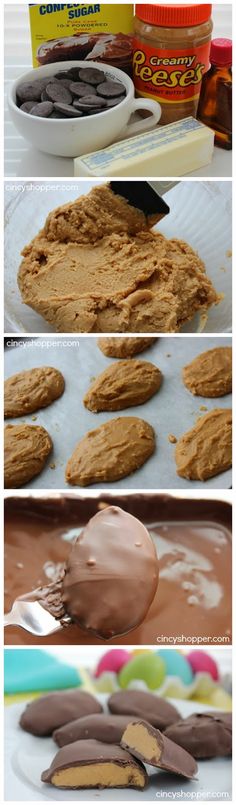 chocolate covered cookies and peanut butter on a baking sheet with text overlay that reads, how to make chocolate covered cookies