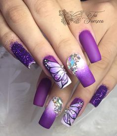 Bright Nail Art, Art Deco Nails, Manicure Nail Designs, Lavender Nails