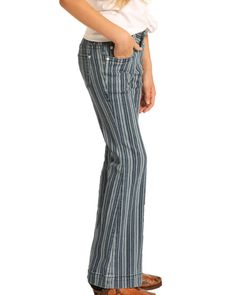 Rock & Roll Cowgirl Girls' Stripe Trousers, Multi Striped Trousers, Girls Stripes, Rock Roll, S Star, Striped Pants, Stripes Pattern, Short Pants, Rock And Roll, Fashion Inspiration