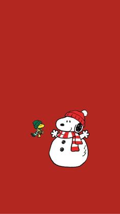 a cartoon snowman with a red hat and scarf