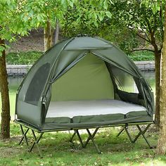 Top Rated Outsunny Portable Folding Outdoor Elevated Camp Cot Tent Combo Camping Bed, Sporting Goods Tent Cot, Camping Backyard, Sleeping Cots, Tents Camping, Camping Cot, Shelter Tent, Camping Set, Bed Tent, Sleeping Under The Stars