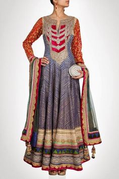 This anarkali suit is on chanderi silk in blue color embellished with full of gotta work on it. This suit is on Sale now Rimple Harpreet, Gotta Patti Work, Floor Length Anarkali, Long Anarkali, Gotta Patti, Salwar Kamiz, Red Lehenga, Desi Clothes, Anarkali Suit